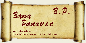 Bana Panović vizit kartica